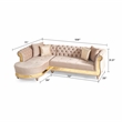 Julia Gold Detailed Tufted Upholstery Sectional made with Wood In Taupe