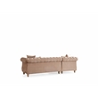 Julia Gold Detailed Tufted Upholstery Sectional made with Wood In Taupe