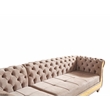 Julia Gold Detailed Tufted Upholstery Sectional made with Wood In Taupe