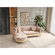 Julia Gold Detailed Tufted Upholstery Sectional made with Wood In Taupe