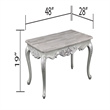 Melrose Traditional Style 5PC Living Room Set Made with Wood in Silver