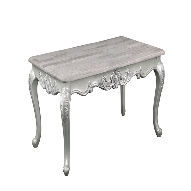 Melrose Traditional Style 5PC Living Room Set Made with Wood in Silver