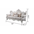 Melrose Traditional Style 5PC Living Room Set Made with Wood in Silver