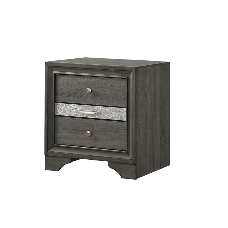 Matrix Traditional Style Full 4 PC Storage Bedroom Set made with Wood  in Gray