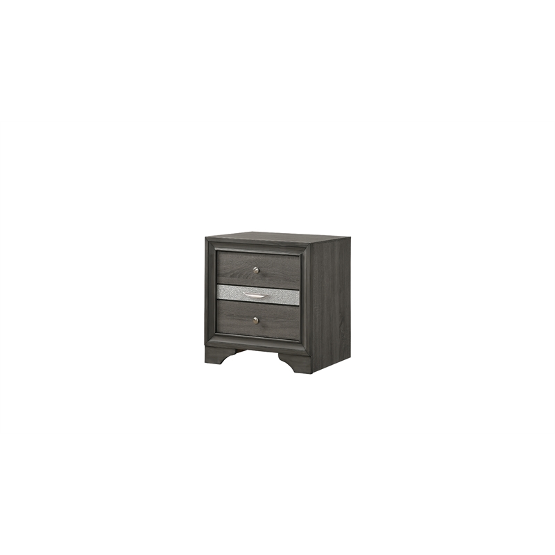Matrix Traditional Style Full 4 PC Storage Bedroom Set made with Wood  in Gray