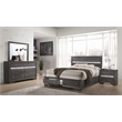 Matrix Traditional Style Full 4 PC Storage Bedroom Set made with Wood  in Gray