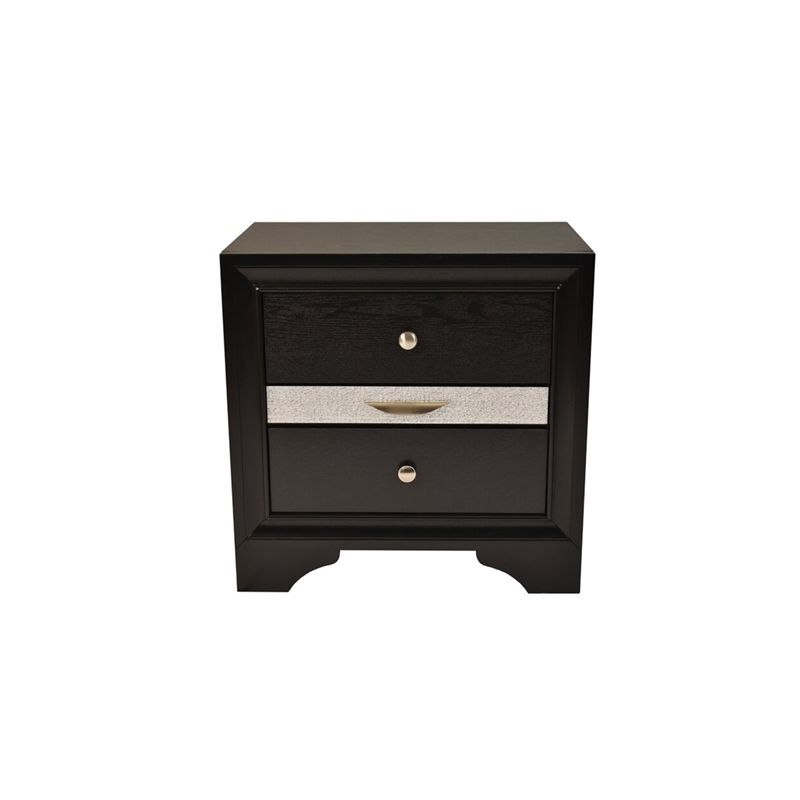 Matrix Traditional Style Full 4 PC Storage Bedroom Set made with Wood  in Black