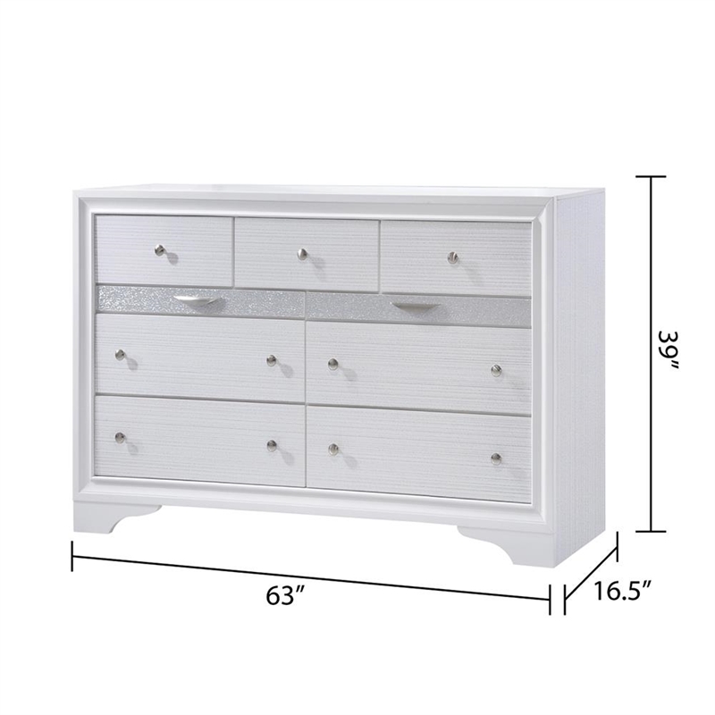 Matrix Traditional Style Full 4 PC Storage Bedroom Set made with Wood  in White