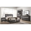 Matrix Traditional Style Full 5 PC Storage Bedroom Set made with Wood in Gray