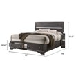 Matrix Traditional Style Full 5 PC Storage Bedroom Set made with Wood in Gray