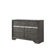 Matrix Traditional Style Full 5 PC Storage Bedroom Set made with Wood in Gray