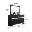 Matrix Traditional Style Full 5 PC Storage Bedroom Set made with Wood in Black