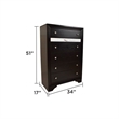 Matrix Traditional Style Full 5 PC Storage Bedroom Set made with Wood in Black