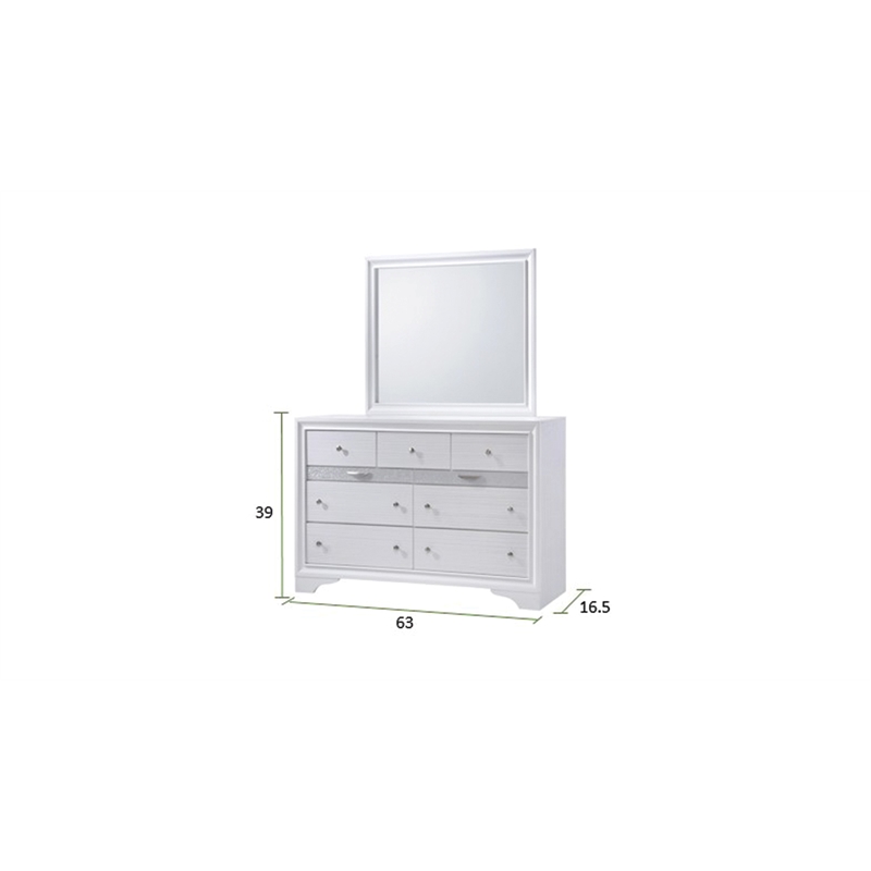 Matrix Traditional Style Full 5 PC Storage Bedroom Set made with Wood in White