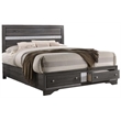Matrix Traditional Style Full Size Storage Bed made with Wood in Gray