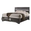 Matrix Traditional Style Full Size Storage Bed made with Wood in Gray