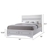 Matrix Traditional Style Full Size Storage Bed made with Wood in White