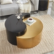 Ying Yang Modern Iron Sheet Frame Round Coffee Table in Black and Gold