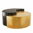 Ying Yang Modern Iron Sheet Frame Round Coffee Table in Black and Gold