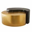 Ying Yang Modern Iron Sheet Frame Round Coffee Table in Black and Gold