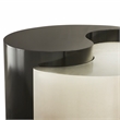 Ying Yang Modern Iron Sheet Frame Round Coffee Table in Black and Silver