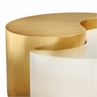 Ying Yang Modern Iron Sheet Frame Round Coffee Table in Gold and Silver