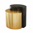 Ying Yang Modern Style End Table Made with Iron Sheet Frame in Black & Gold