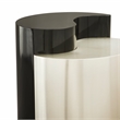 Ying Yang Modern Style End Table Made with Iron Sheet Frame in Black & Silver