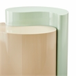 Ying Yang Modern Style End Table Made with Iron Sheet Frame in Mint & Taupe