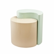 Ying Yang Modern Style End Table Made with Iron Sheet Frame in Mint & Taupe
