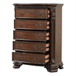 Vintage Traditional Style 5-Drawer Chest Made With Wood in Walnut