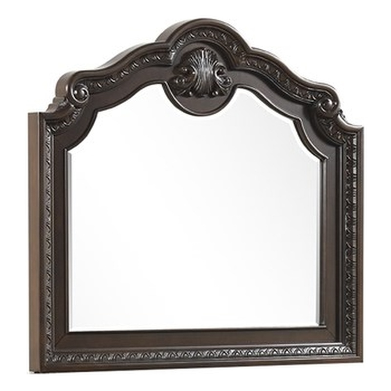 Vintage Traditional Style Mirror Made With Wood in Walnut