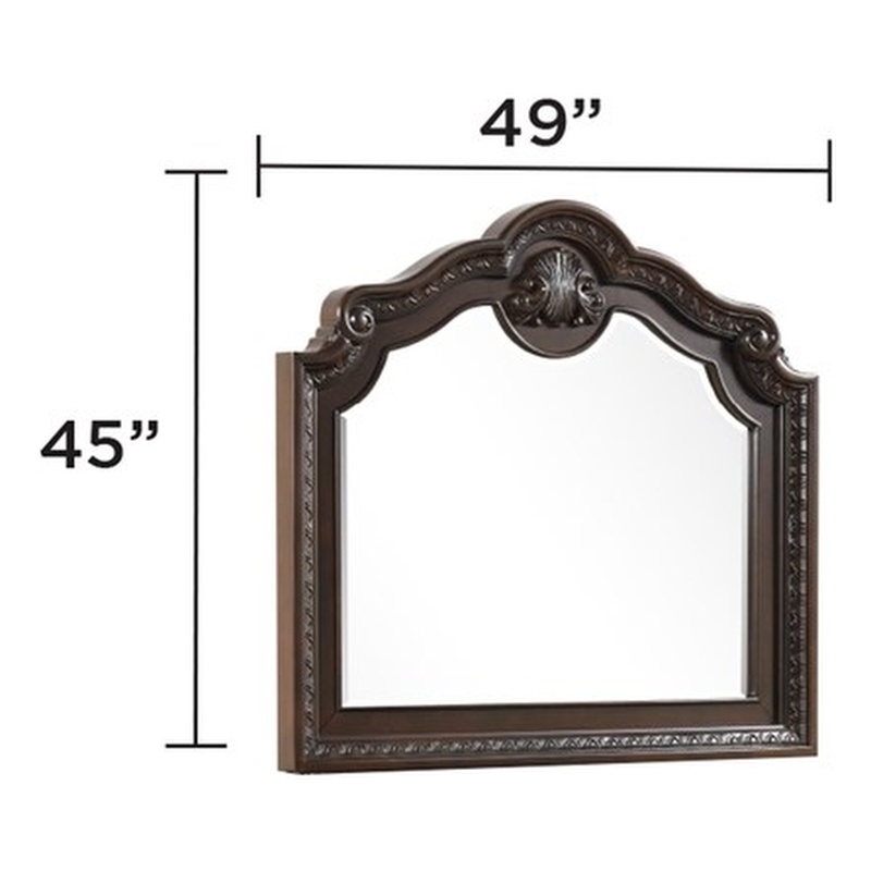 Vintage Traditional Style Mirror Made With Wood in Walnut