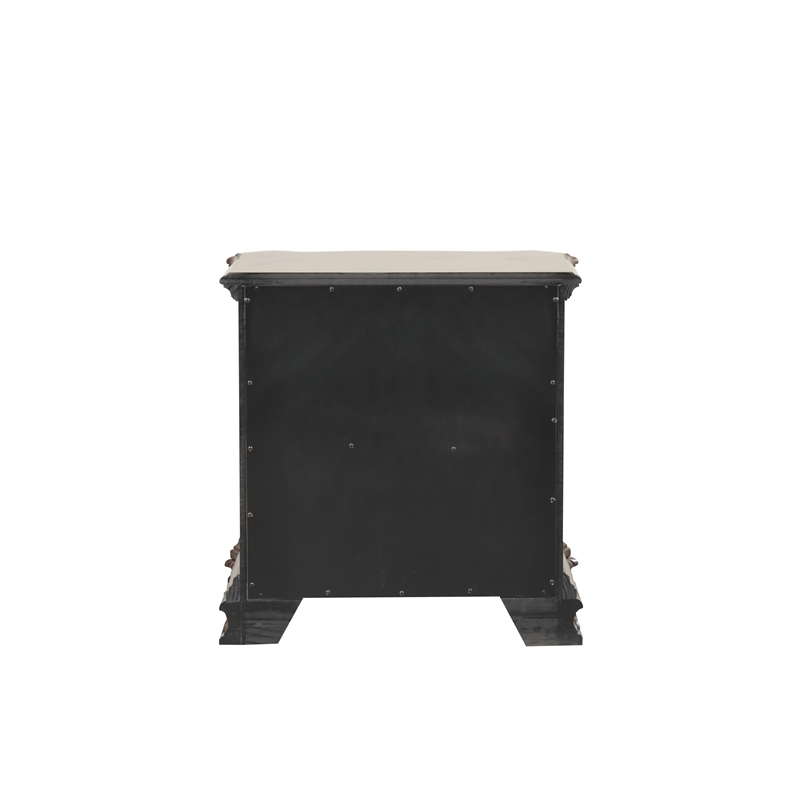 Vintage Traditional Style 3-Drawer Nightstand Made With Wood in Walnut