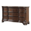 Vintage Traditional Style 9-Drawer Dresser Made With Wood in Walnut