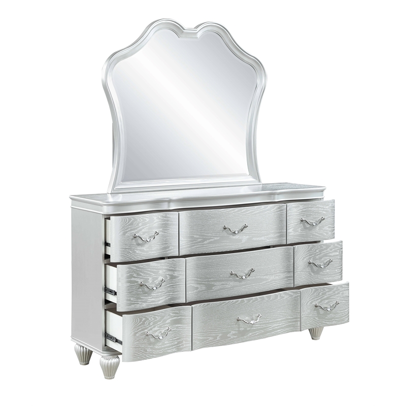 Landmark Traditional Style Mirror Made With Wood in Silver color