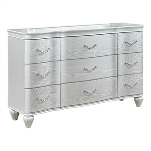 Landmark Traditional Style  9-Drawer Desser Made With Wood in Silver