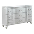 Landmark Traditional Style  9-Drawer Desser Made With Wood in Silver