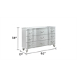 Landmark Traditional Style  9-Drawer Desser Made With Wood in Silver