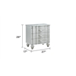 Landmark Traditional Style 3-Drawer Nightstand Made With Wood in Silver color