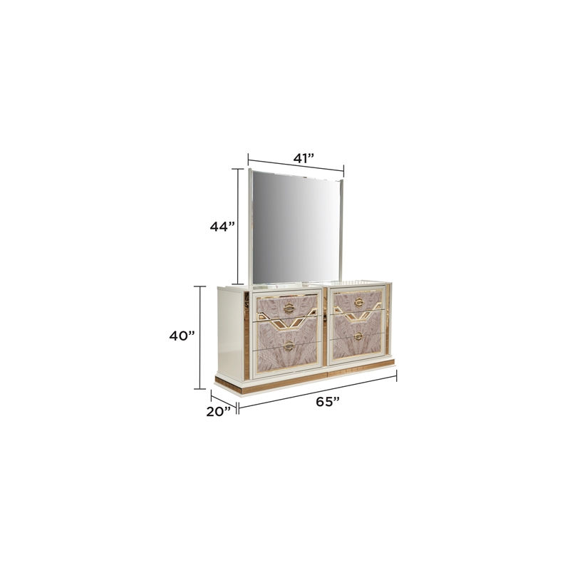 Omary Traditional Style Queen 4Pc Bedroom Set made with Wood in Beige
