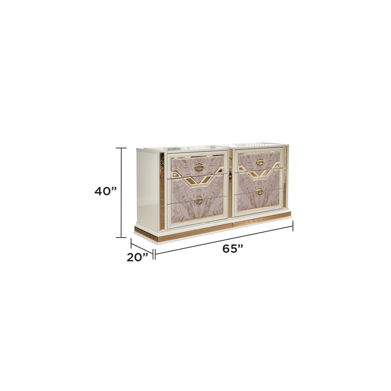 Omary Traditional Style King 4Pc Bedroom Set made with Wood in Beige