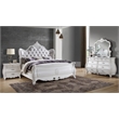 Opulence Traditional Style 3-Drawer Nightstand Made With Wood in Pearl White