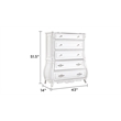 Opulence Traditional Style 5-Drawer Chest Made With Wood in Pearl White
