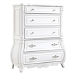 Opulence Traditional Style 5-Drawer Chest Made With Wood in Pearl White