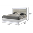 Glam Modern Style Queen Bed with LED headboard Made With Wood in White Color