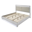 Glam Modern Style Queen Bed with LED headboard Made With Wood in White Color