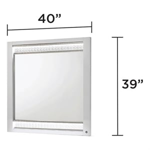 Glam Modern Style Mirror Made With Wood & & inbuilt LED in White Color