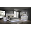 Glam Modern Style Mirror Made With Wood & & inbuilt LED in White Color