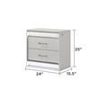 Glam Modern Style 2-Drawer Nightstand Made With Wood & inbuilt LED in White